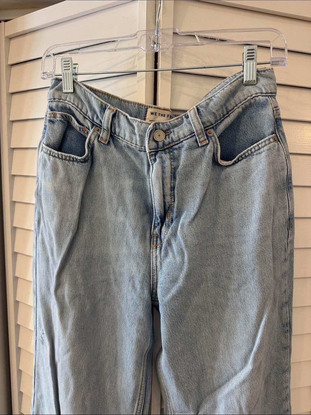 We The Free Pale Blue High-Rise Straight Jeans